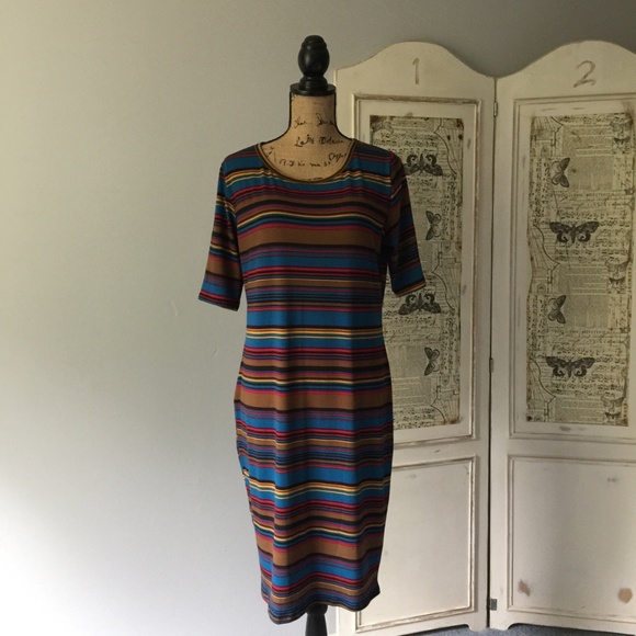 LuLaRoe Dresses & Skirts - LuLaRoe striped Julia Dress Sz XL NWOT